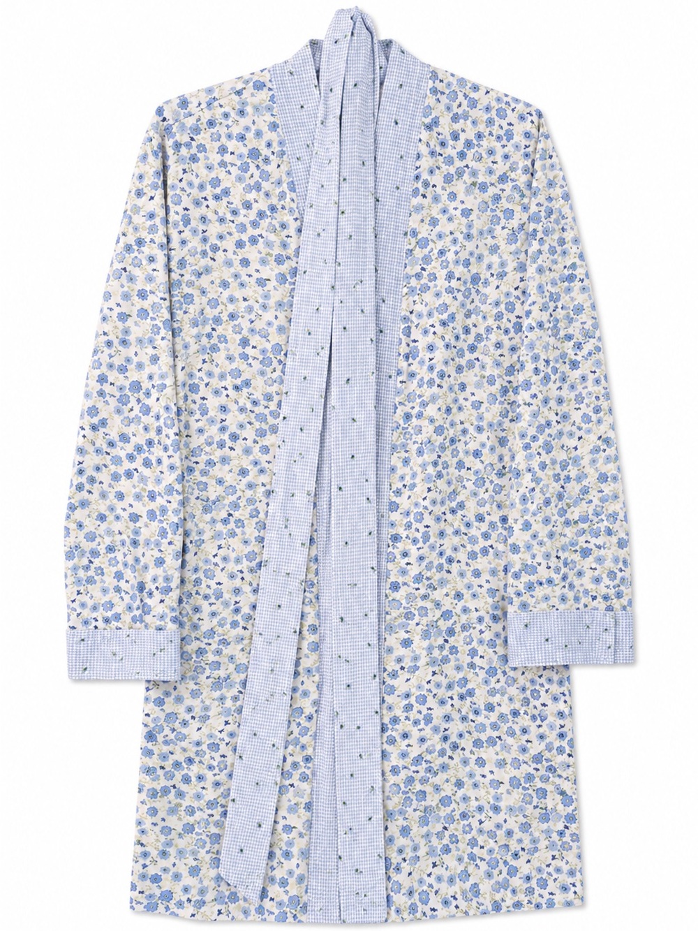 Victoria’s Secret 2-Piece Robe & Slip Dress Set Cotton Blue Floral XS - Picture 4 of 7